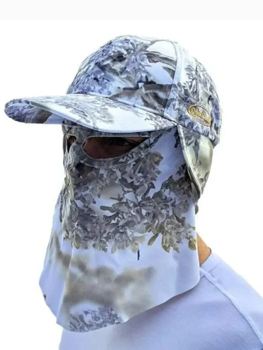 NEW ~ QuikCamo 2-in-1 Hat/Front Mask King's Snow Shadow Camo - Medium
